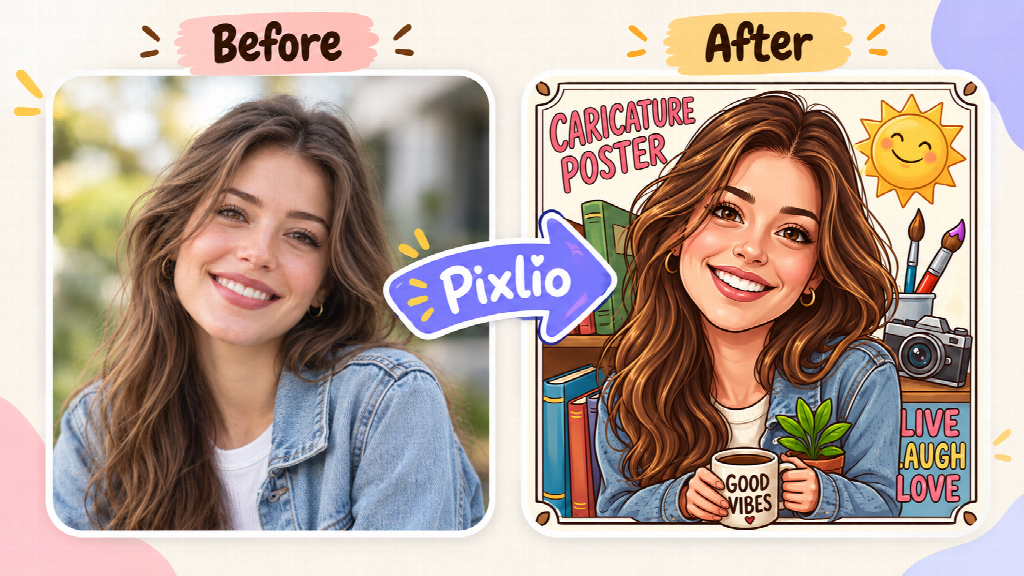 Why the Real Work in AI Image Editing Starts After the First Result 6 Caricature poster created from a portrait with Pixlio's caricature maker