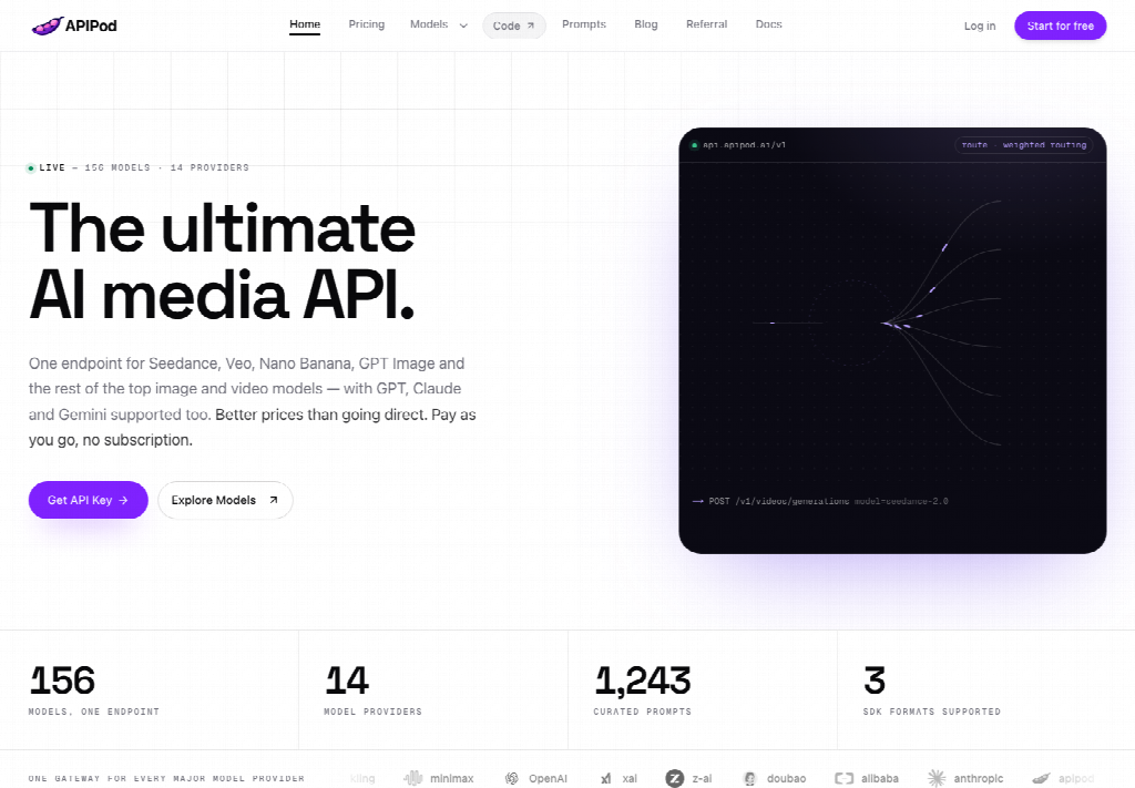 Cara Bikin Video AI 30 Detik di APIPod biar Wajah Karakternya Konsisten 5 Tampilan halaman APIPod untuk membuat video AI dengan model Seedance 2.5